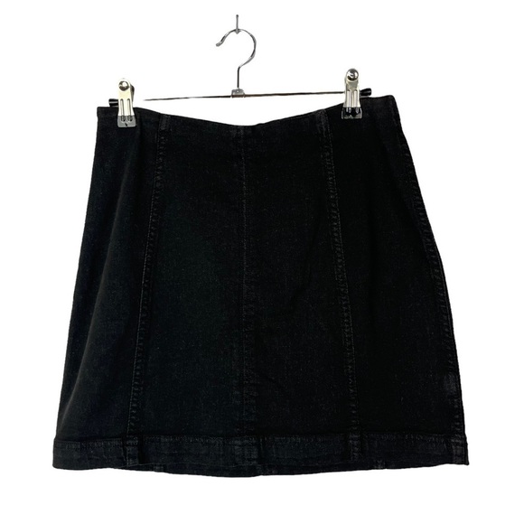 Free People Modern Femme Black Denim Mini Skirt 8 - Picture 2 of 4